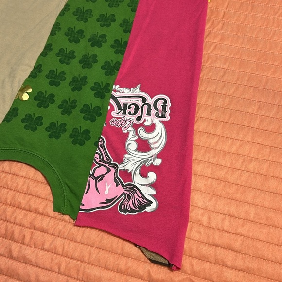 Handmade Recycled Upcycled T Shirt Skirt One of a Kind Unique approx size M - Picture 11 of 14